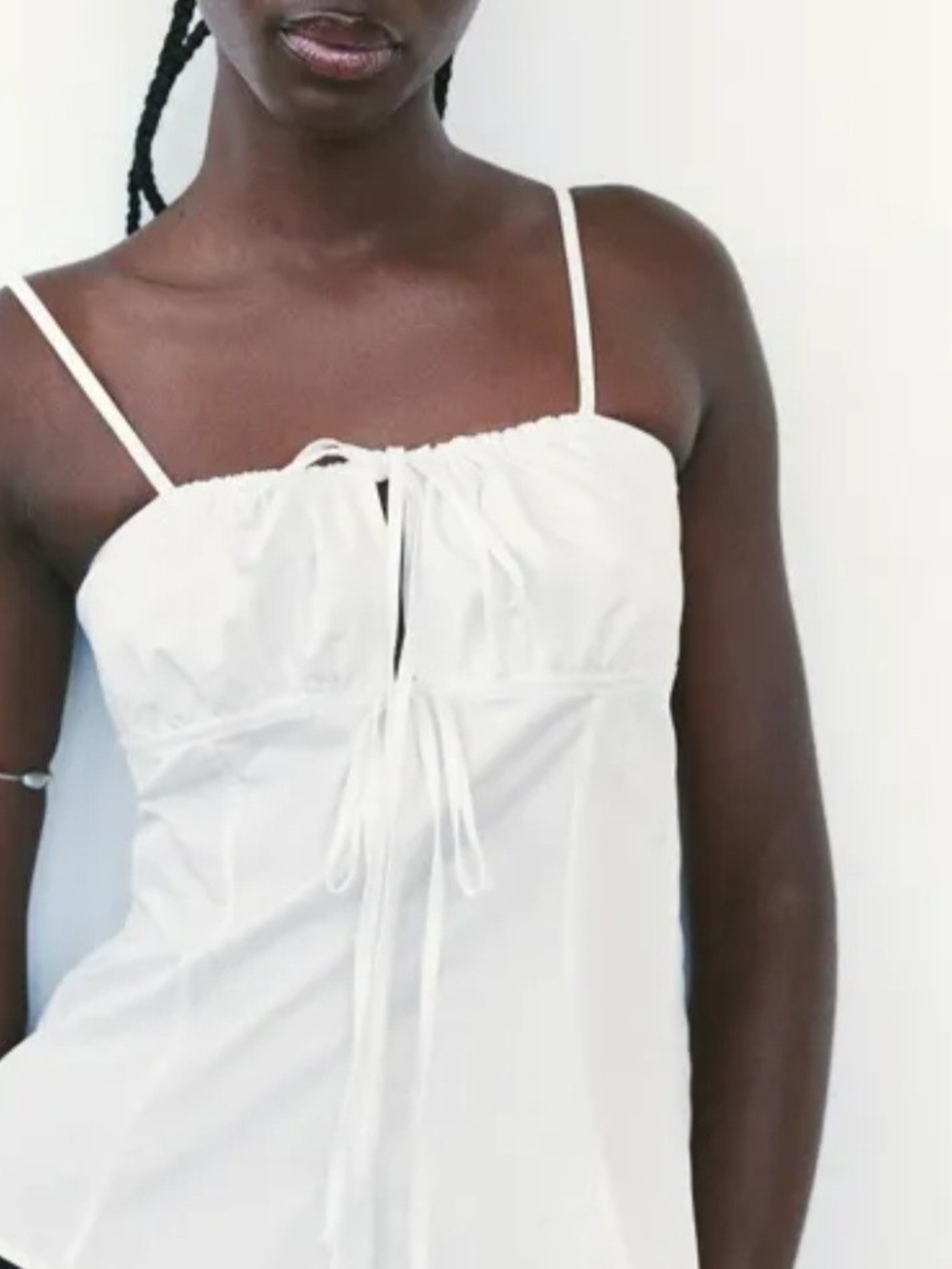 Zara 🤍 Gabardine Top with Ties – Size XXL (NWT) 🤍 - Picture 3 of 7